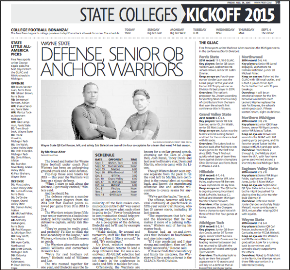 2015 Wayne State Football Preview